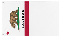 A mockup of the custom flag 'Cut salinas flag' on a white background
