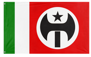 A mockup of the custom flag 'TFR ITALY flag' on a white background