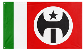 A mockup of the custom flag 'TFR ITALY flag' on a white background
