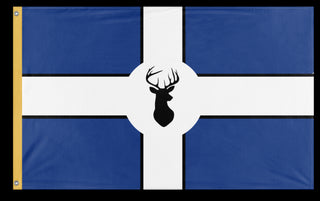 A mockup of the custom flag 'Keplarland flag' on a white background