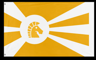 A mockup of the custom flag 'Hanover, MA flag' on a white background