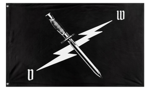 A mockup of the custom flag 'Death watch flag' on a white background