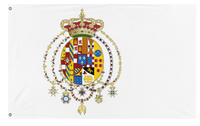 A mockup of the custom flag 'Kingdom of the Two Sicilies flag' on a white background