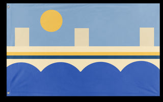 A mockup of the custom flag 'NCR Hoover Dam Victory flag' on a white background