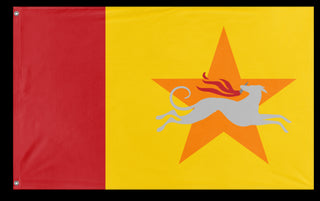 A mockup of the custom flag 'Distributism flag' on a white background