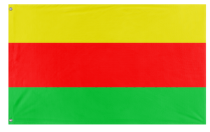 A mockup of the custom flag 'Rojava flag' on a white background