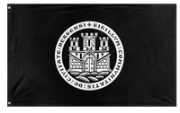 A mockup of the custom flag 'Bergen flag' on a white background