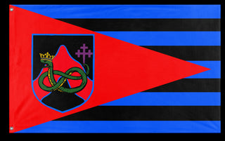 A mockup of the custom flag 'Baptist Republic of Tennessee' on a white background