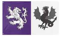 A mockup of the custom flag 'Jones-Langley flag' on a white background