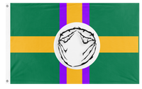 A mockup of the custom flag 'Thorners Flag' on a white background