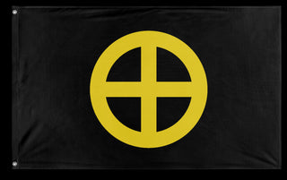 A mockup of the custom flag 'HM flag' on a white background