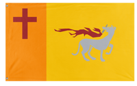 A mockup of the custom flag 'Distributism flag' on a white background