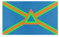 A mockup of the custom flag 'The new Greater Imperian  flag' on a white background