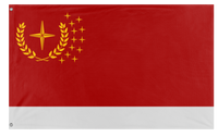 A mockup of the custom flag 'URSA flag' on a white background