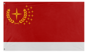 A mockup of the custom flag 'URSA flag' on a white background