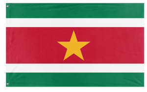A mockup of the custom flag 'Suriname flag' on a white background