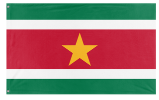 A mockup of the custom flag 'Suriname flag' on a white background