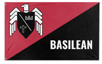 A mockup of the custom flag 'Basil CNT Inspired flag' on a white background