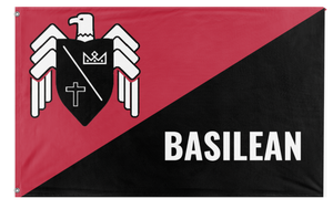 A mockup of the custom flag 'Basil CNT Inspired flag' on a white background
