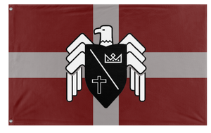 A mockup of the custom flag 'Basil Cross flag' on a white background