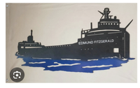 A mockup of the custom flag 'Edmund fitzgerald flag' on a white background