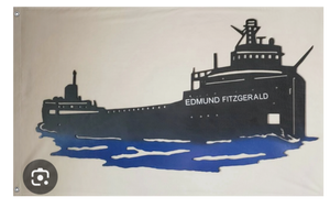 A mockup of the custom flag 'Edmund fitzgerald flag' on a white background
