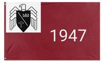 A mockup of the custom flag 'Basil 1947 flag' on a white background
