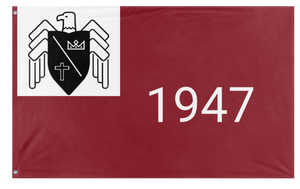 A mockup of the custom flag 'Basil 1947 flag' on a white background