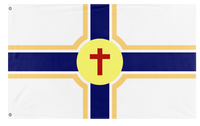 A mockup of the custom flag 'custom flag' on a white background
