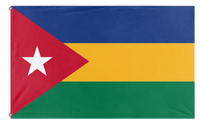 A mockup of the custom flag 'Rukhansas flag' on a white background