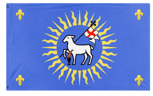 A mockup of the custom flag 'AGNVS DEI flag' on a white background