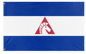 A mockup of the custom flag 'Tricoslavia flag' on a white background