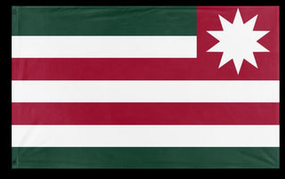 A mockup of the custom flag 'KAMIWORLD flag' on a white background