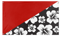 A mockup of the custom flag 'Aloha-Anarchy flag' on a white background