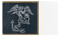 A mockup of the custom flag 'Marine Corp Regimental flag' on a white background