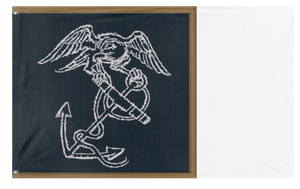 A mockup of the custom flag 'Marine Corp Regimental flag' on a white background