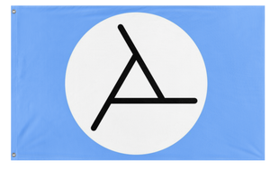 A mockup of the custom flag 'Lucanistic flag' on a white background