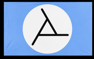 A mockup of the custom flag 'Lucanistic flag' on a white background