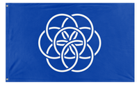 A mockup of the custom flag 'International Flag of Planet Earth' on a white background
