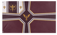 A mockup of the custom flag 'JER EMpire flag' on a white background