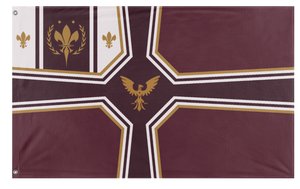 A mockup of the custom flag 'JER EMpire flag' on a white background