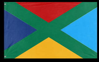 A mockup of the custom flag 'Green Gang  flag' on a white background