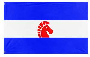 A mockup of the custom flag 'Tricoslavia flag' on a white background