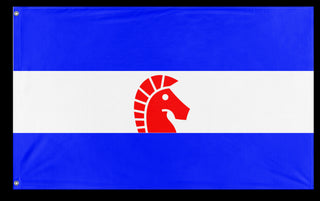 A mockup of the custom flag 'Tricoslavia flag' on a white background