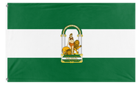 A mockup of the custom flag 'Andalusia' on a white background