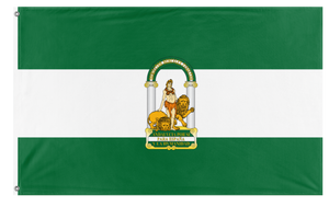 A mockup of the custom flag 'Andalusia' on a white background