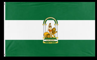 A mockup of the custom flag 'Andalusia' on a white background