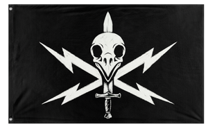 A mockup of the custom flag 'Custom flag' on a white background