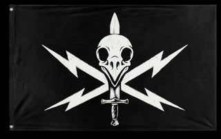 A mockup of the custom flag 'Custom flag' on a white background