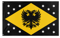 A mockup of the custom flag 'Danubian Federation flag' on a white background